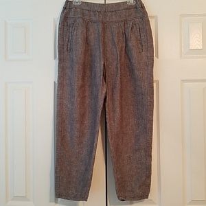 Hei Hei Anthropologie Striped Gray Linen Pants S